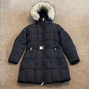 Michael Kors Black Coat with Beige Label